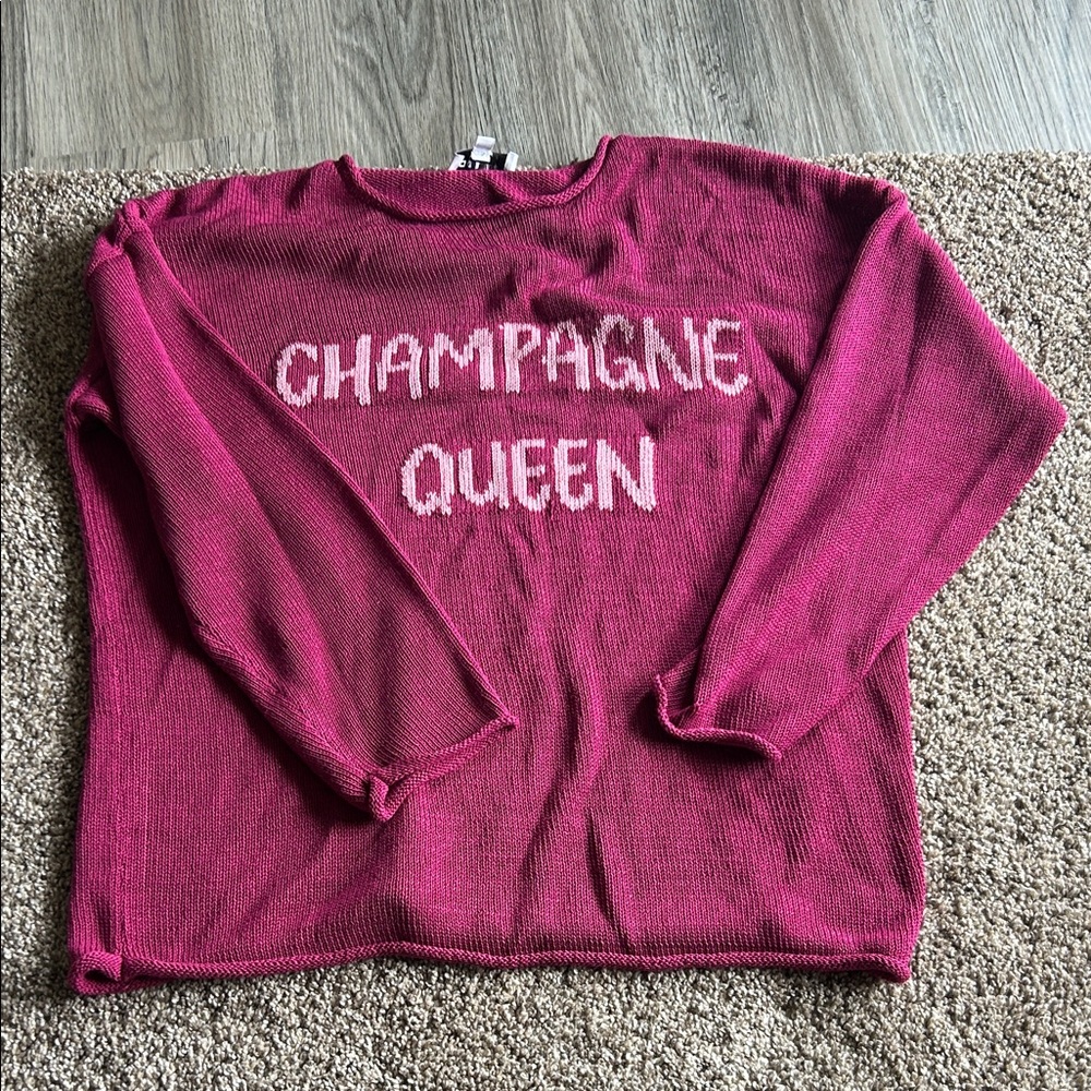 Gilli Berry Pink "Champagne Queen" Crewneck Sweater